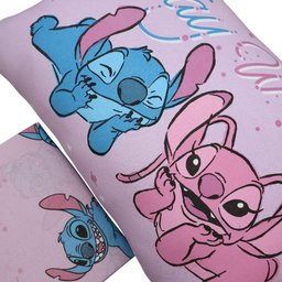 Jogo de Lençol 2 Peças Portallar Disney Stitch e Angel Love Solteiro - 3