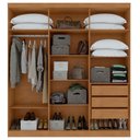 Ver imagem 6 de Guarda-roupas Casal 6 Portas 3 Gavetas Jazz com Pés sem Espelho - Lp - Rei de Casa Amendoa Clean/off