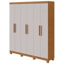 Ver imagem 1 de Guarda-roupas Casal 6 Portas 3 Gavetas Jazz com Pés sem Espelho - Lp - Rei de Casa Amendoa Clean/off