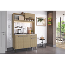 Ver imagem 4 de Cozinha Compacta Junior 4 Portas 1 Gaveta Com Nicho Cor Carvalho Dakar  - Arte Cas