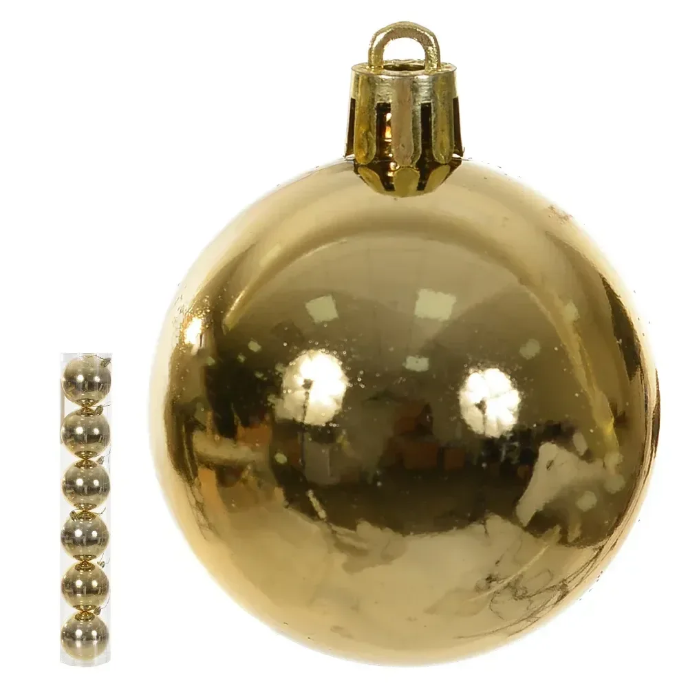 Bola Metalica Tubo com 6 Unidades 8D Dourado Flor Arte