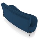 Ver mais imagens de Sofá Chaise 2 Lugares Sala Living 135cm Pés Industrial Cayman K01 Veludo Azul Marinho - Lyam Decor