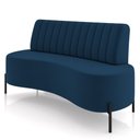 Ver imagem 6 de Sofá Chaise 2 Lugares Sala Living 135cm Pés Industrial Cayman K01 Veludo Azul Marinho - Lyam Decor