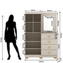 Ver imagem 4 de Guarda Roupa Casal Cristal 2 Portas 4 Gavetas MDP com Cômoda e Espelho Fendi Vila Rica 120cm