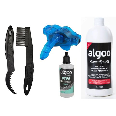 Kit Limpeza Bike Desengraxante 1l Escovas Óleo 60ml Úmido