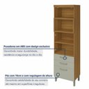 Ver imagem 4 de Cozinha Modulada 5 Peças Ripado Princesa 100% MDF Marrom/Freijó/Off White