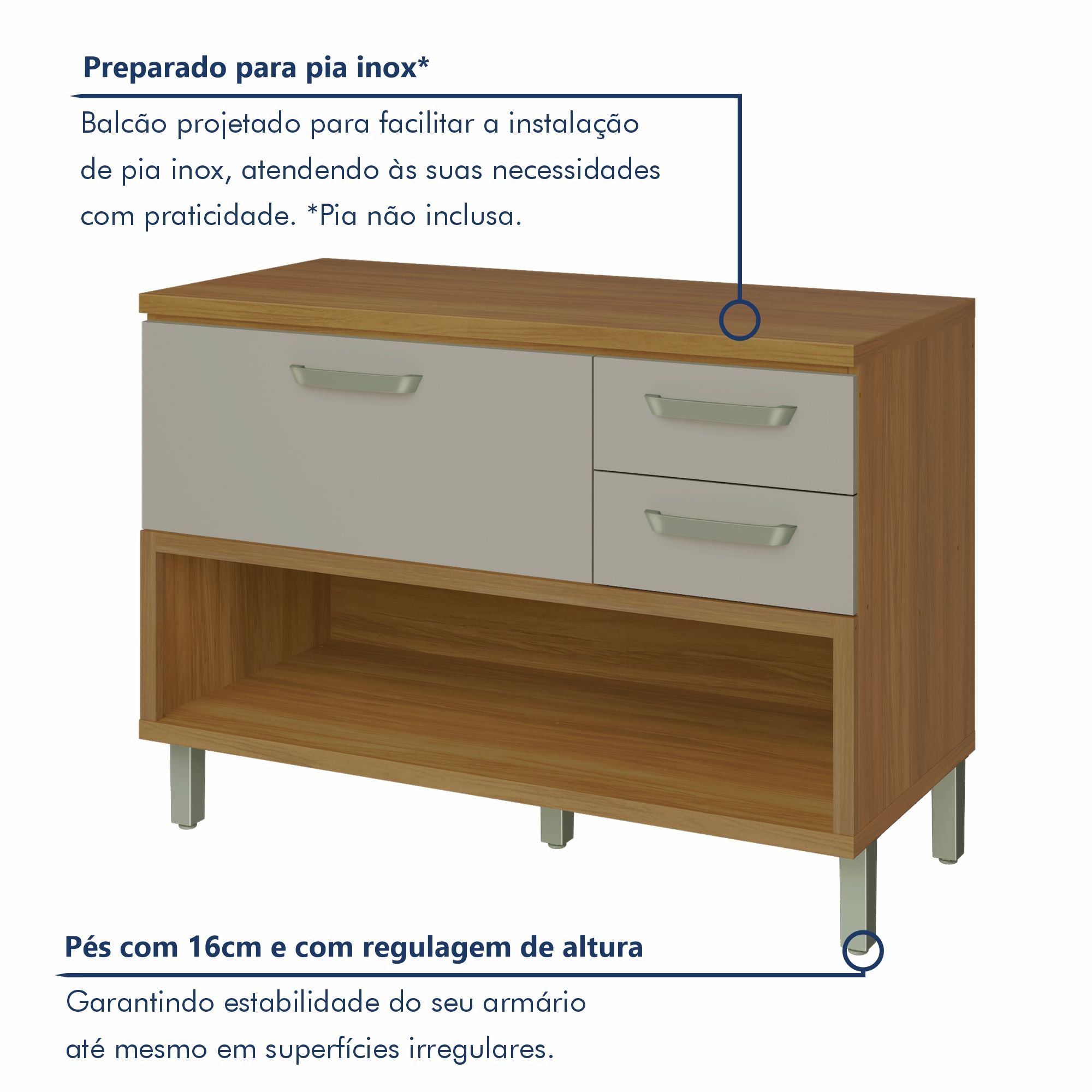 Cozinha Modulada 5 Peças Ripado Princesa 100% Mdf - 12