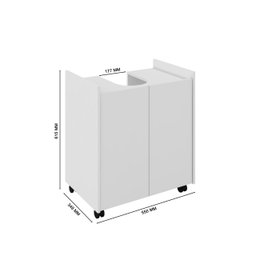 Gabinete Armário Banheiro Pia de Coluna Eccos Potenza Branco - 2