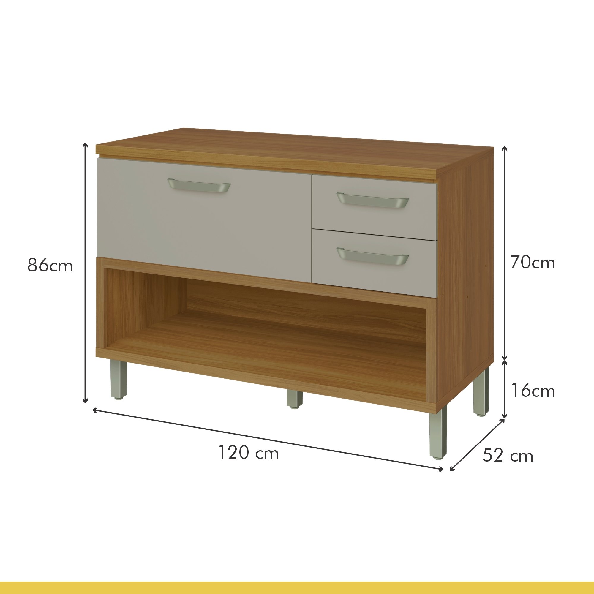 Cozinha Modulada 4 Peças Ripado Princesa  100% Mdf - 12