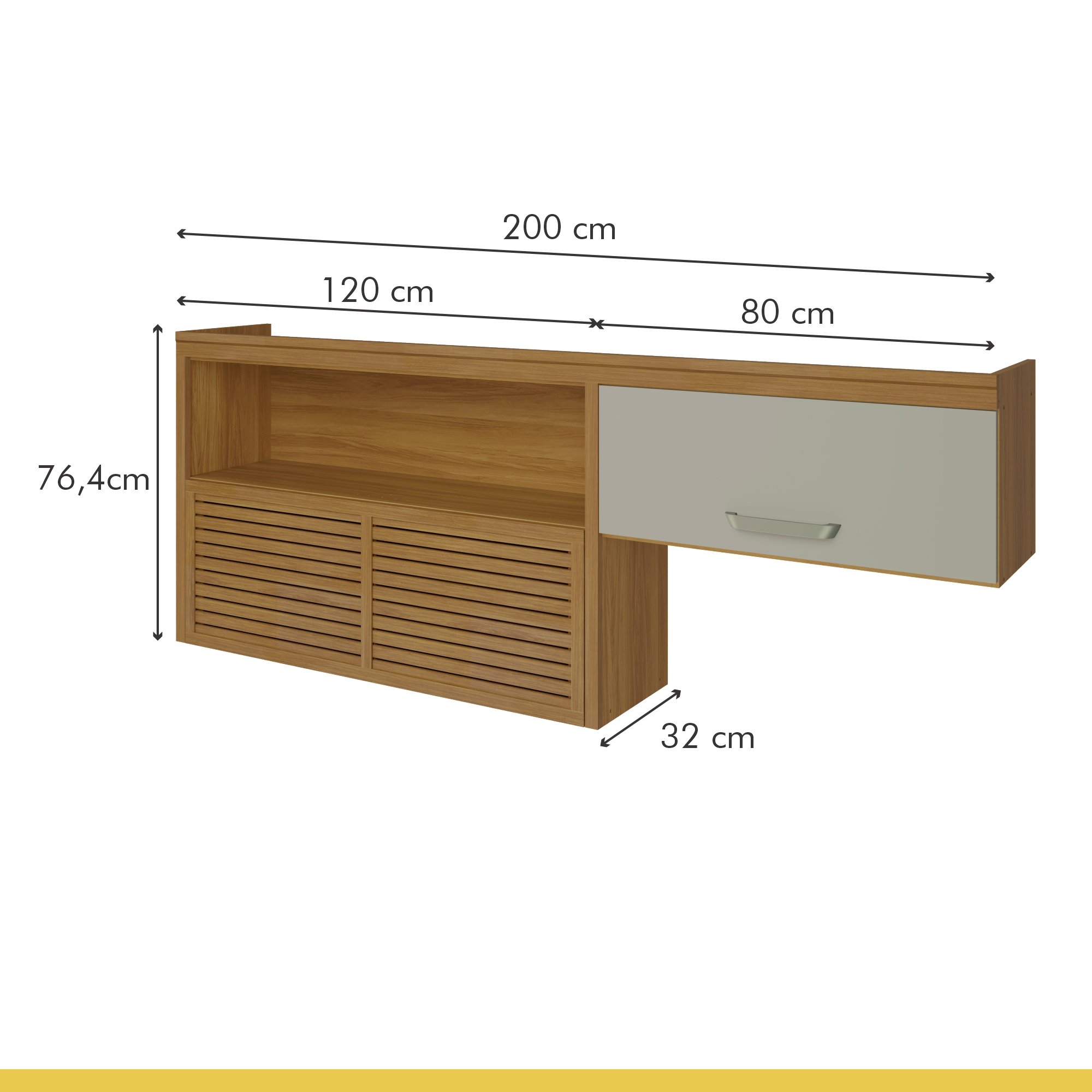 Cozinha Modulada 4 Peças Ripado Princesa  100% Mdf - 11