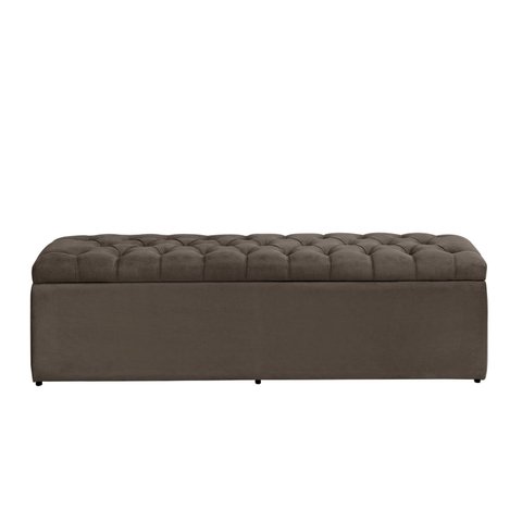 Calçadeira Baú Imperatriz 193 cm Suede Marrom Claro
