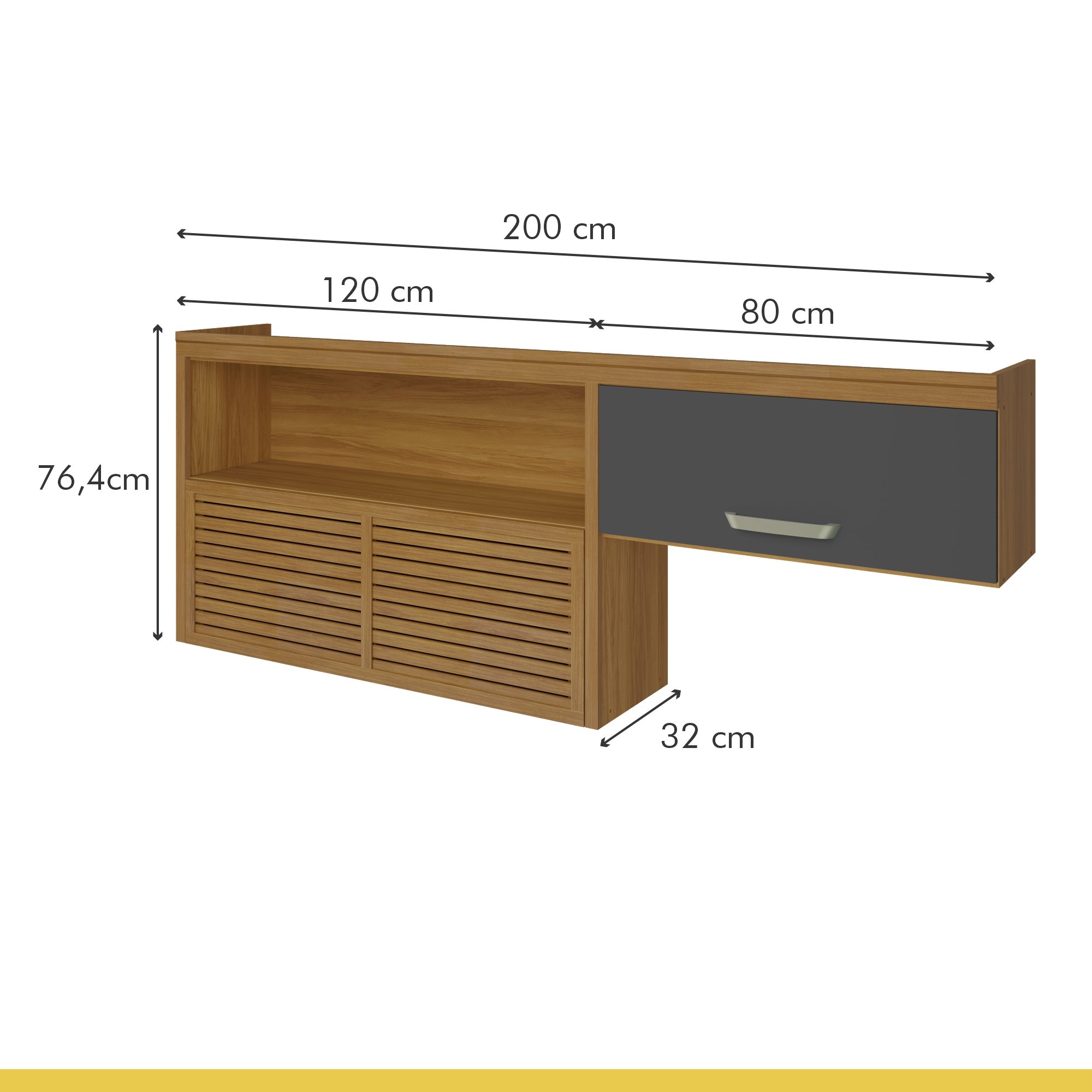 Cozinha Modulada 3 Peças Ripado Princesa 100% Mdf - 11