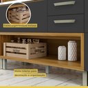 Ver mais imagens de Cozinha Modulada 4 Peças Ripado Princesa 100% MDF Marrom/Freijó/Grafite