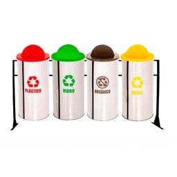 Conjunto Lixeiras Coleta Seletiva 50l 04 Peças - 1