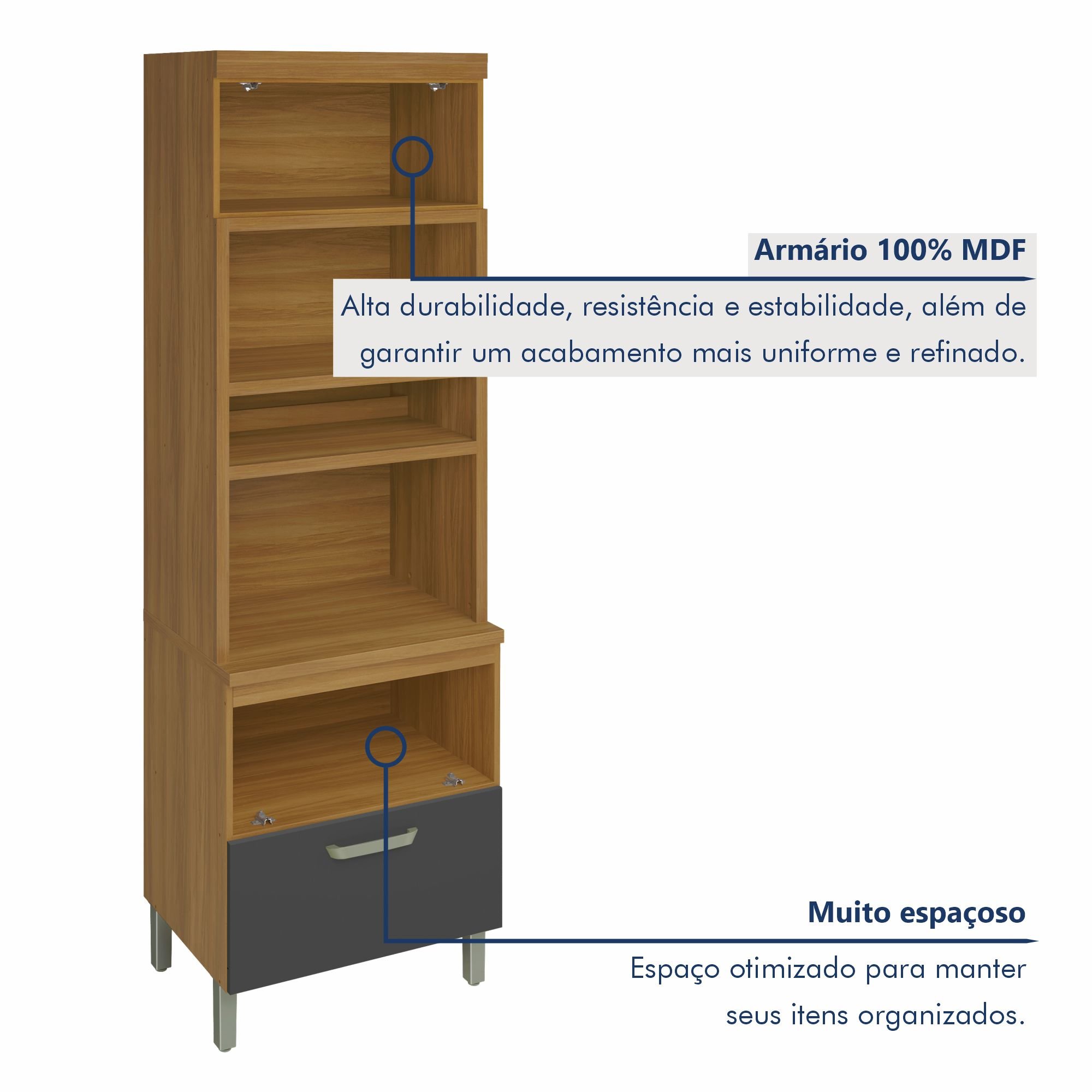 Cozinha Modulada 5 Peças Ripado Princesa 100% Mdf - 3