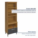 Ver imagem 3 de Cozinha Modulada 5 Peças Ripado Princesa 100% MDF Marrom/Freijó/Grafite