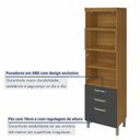 Ver imagem 4 de Cozinha Modulada 5 Peças Ripado Princesa 100% MDF Marrom/Freijó/Grafite