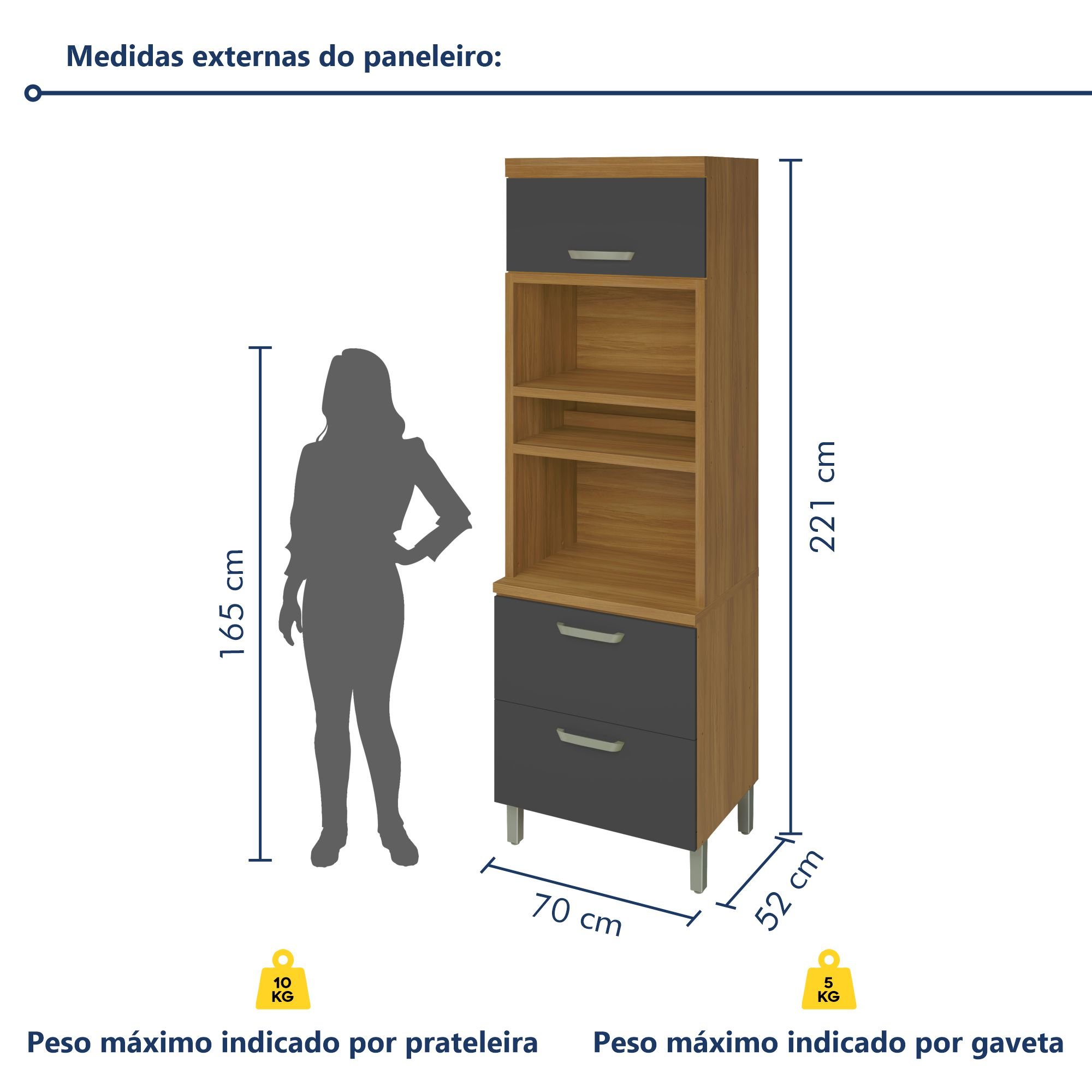 Cozinha Modulada 5 Peças Ripado Princesa 100% Mdf - 16