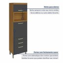Ver imagem 5 de Cozinha Modulada 5 Peças Ripado Princesa 100% MDF Marrom/Freijó/Grafite