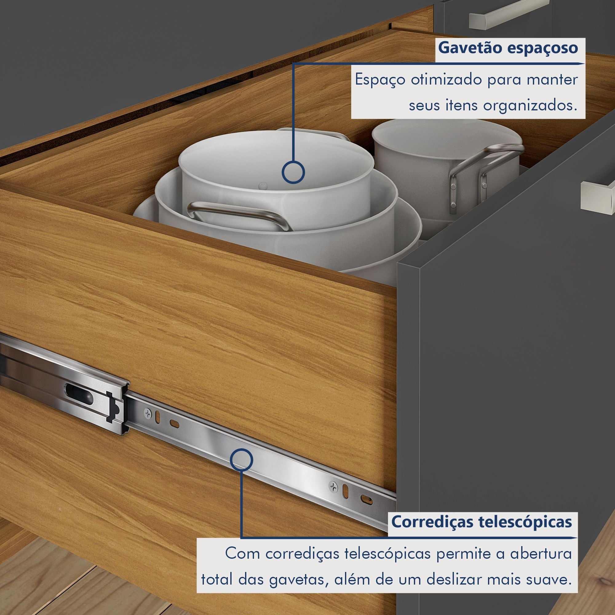 Cozinha Modulada 5 Peças Ripado Princesa 100% Mdf - 11