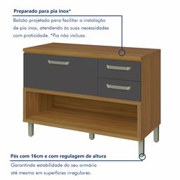 Cozinha Modulada 5 Peças Ripado Princesa 100% Mdf - 12