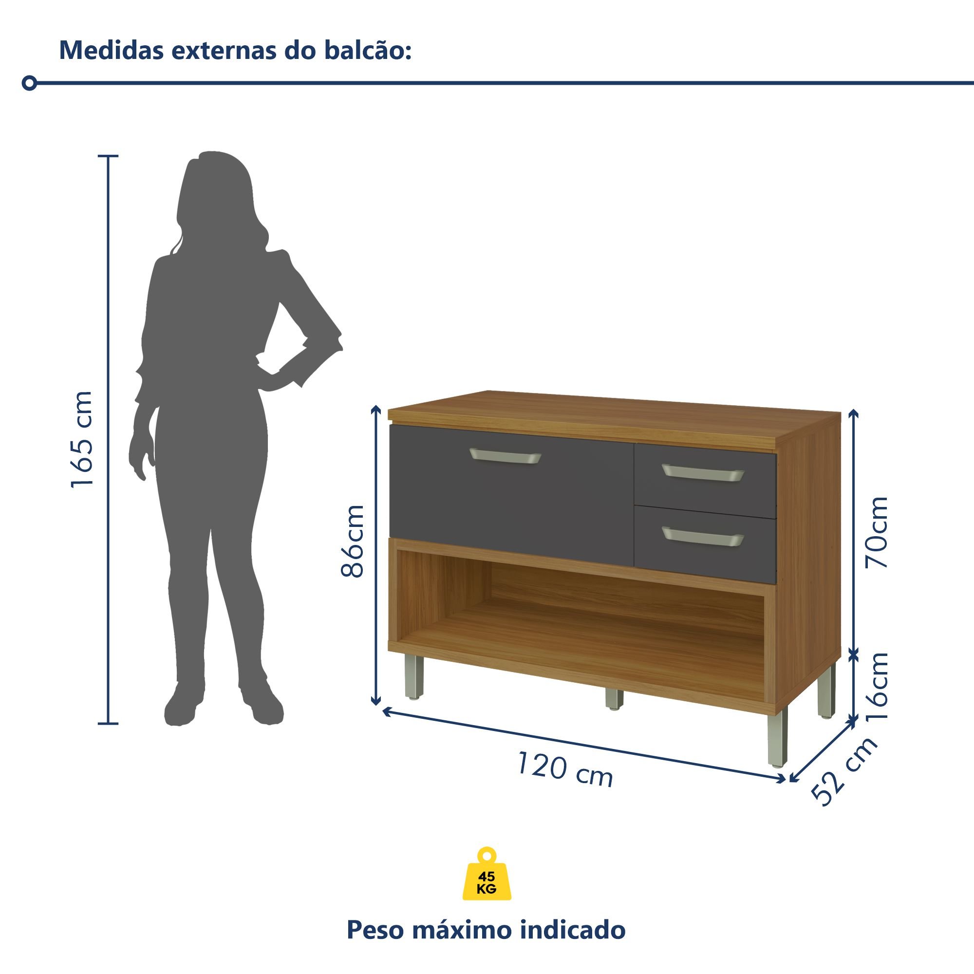 Cozinha Modulada 5 Peças Ripado Princesa 100% Mdf - 18