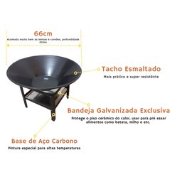 Lareira Grande Externa P/ Jardim - 66 Cm - Portátil Fogueira Aquecedor - 2