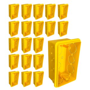 Kit 20 Caixa de Luz 4x2 Reforçada para Tomada e Interruptor Ilumi Cor:amarelo
