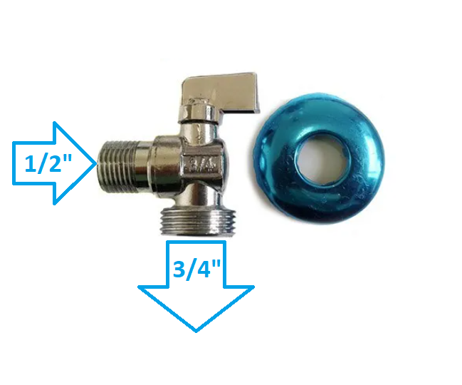 Registro para Máquina de Lavar 1/2 x 3/4" Curta - 88405 - 2