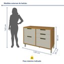 Ver mais imagens de Balcão para Cozinha 1 Porta 4 Gavetas Imperatriz 100% MDF Marrom/Freijó/Off White