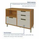 Ver imagem 4 de Balcão para Cozinha 1 Porta 4 Gavetas Imperatriz 100% MDF Marrom/Freijó/Off White