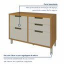 Ver imagem 2 de Balcão Para Cozinha 1 Porta 4 Gavetas Imperatriz 100% Mdf