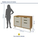 Ver mais imagens de Balcão Para Cozinha 1 Porta 4 Gavetas Imperatriz 100% Mdf