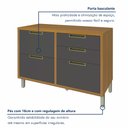 Ver imagem 2 de Balcão para Cozinha 1 Porta 4 Gavetas Imperatriz 100% MDF Marrom/Freijó/Grafite