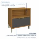 Ver imagem 4 de Balcão para Cozinha 1 Porta 1 Gaveta Imperatriz 100% MDF Marrom/Freijó/Grafite