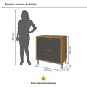 Ver imagem 7 de Balcão para Cozinha 1 Porta 1 Gaveta Imperatriz 100% MDF Marrom/Freijó/Grafite