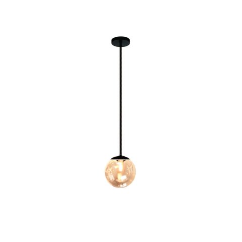 Pendente Moderno Jabuticaba Preto 1 Esfera Globo de Vidro - TRANSPARENTE