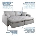 Ver imagem 7 de Sofá Retrátil e Reclinável 220cm com Almofadas Decorativas Liv Yescasa