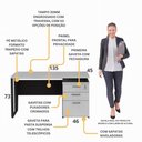 Ver imagem 3 de Escrivaninha Mesa Escritório 135cm 3 Gavetas Flex Multimóveis CR25321