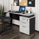 Ver imagem 1 de Escrivaninha Mesa Escritório 135cm 3 Gavetas Flex Multimóveis CR25321