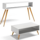 Ver imagem 1 de Kit Aparador com Mesa de Centro Mônaco Pés Palito L03 Branco - Lyam Decor Mônaco & Cannes
