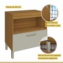 Ver imagem 3 de Balcão 1 Porta 1 Gaveta 80cm Princesa 100% MDF Marrom/Freijó/Off White