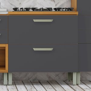 Balcão 1 Porta 1 Gaveta 80Cm Princesa 100% Mdf