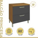 Ver imagem 2 de Balcão 1 Porta 1 Gaveta 80Cm Princesa 100% Mdf