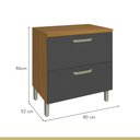 Ver imagem 6 de Balcão 1 Porta 1 Gaveta 80cm Princesa 100% MDF Marrom/Freijó/Grafite