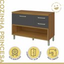 Ver imagem 2 de Balcão De Cozinha 1 Porta 2 Gavetas Com Caixa Organizadora 120Cm Princesa  100% Mdf