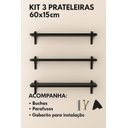 Ver imagem 2 de Kit 3 Prateleiras em Mdf Preto Tx 60x15cm com Mão Francesa – Multiuso e Fácil Instalação
