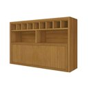 Ver mais imagens de Armário Aéreo 1 Porta Basculante Ripado Baronesa e Imperatriz 100% MDF Marrom/Freijó