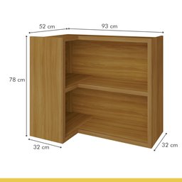 Armário Aéreo De Canto 1 Prateleira Baronesa E Imperatriz  100% Mdf - 3