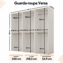 Ver imagem 3 de Guarda Roupa Casal Modulado Versa em MDF 6 Portas com 6 Cabideiros 3 Prateleiras